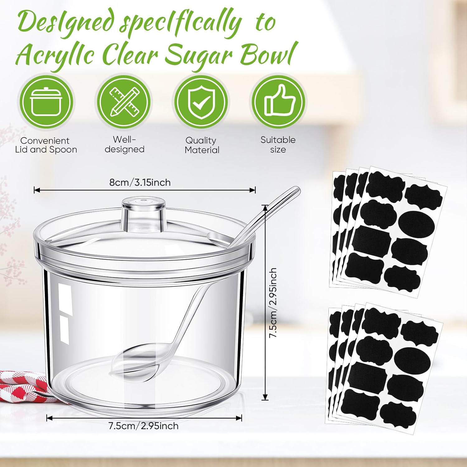 Acrylic Sugar Containers/Clear - Herbal Tea For Wellness recension och pris